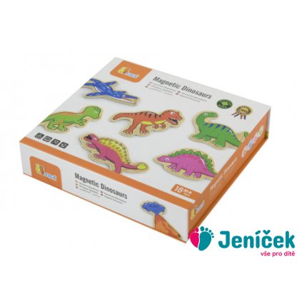 Dřevěné magnety 20 ks - dinosauři