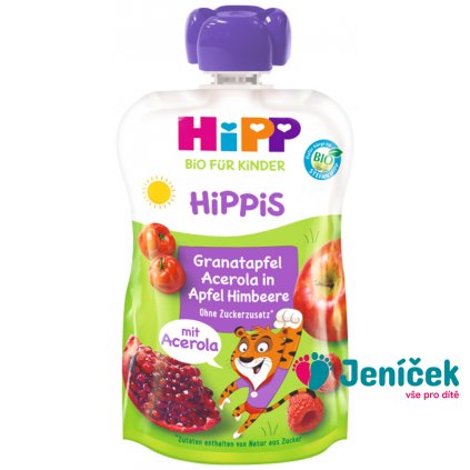 HiPP BIO HiPPiS Jablko-Maliny-Granátové jablko-Acerola od uk. 1. roku, 100 g