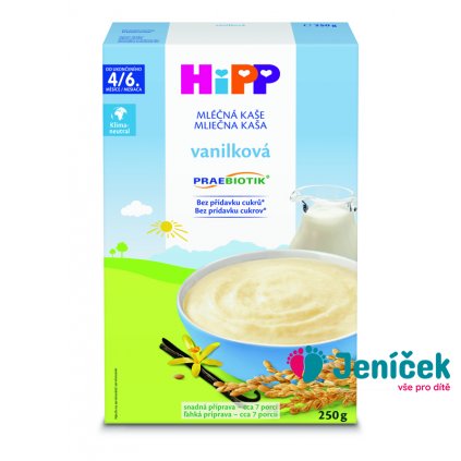 HiPP PRAEBIOTIK® Kaše mléčná pro kojence vanilková 250 g, 4/6m+