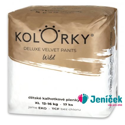 KOLORKY DELUXE VELVET PANTS Wild Kalhotky plenkové jednorázové eko XL (12-16 kg) 17 ks