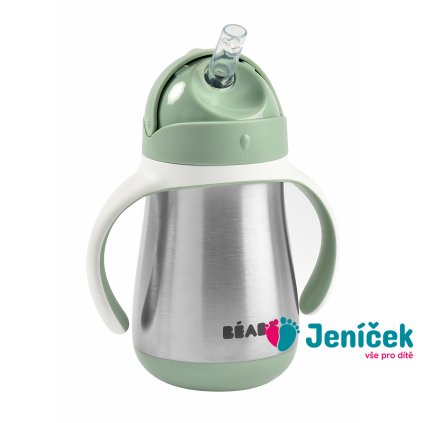 Hrnek termoizolační s brčkem nerez 250ml Sage Green