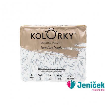 KOLORKY DELUXE VELVET Pleny jednorázové eko se sametovým povrchem S (3-6 kg) 25 ks