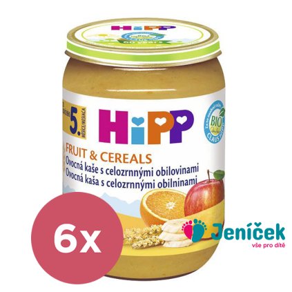 6x HiPP BIO Ovocná kaše s celozrnnými obilovinami 190 g