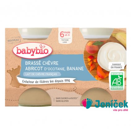 BABYBIO Brassé z kozího mléka meruňka banán 2x 130 g