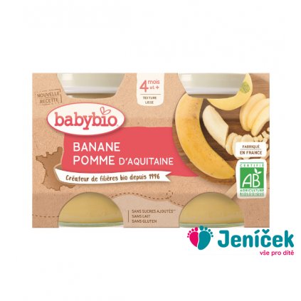 BABYBIO Příkrm jablko banán 2x 130 g