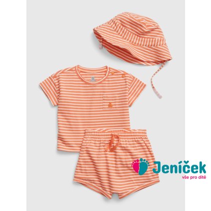 Baby pruhovaný set organic Oranžová