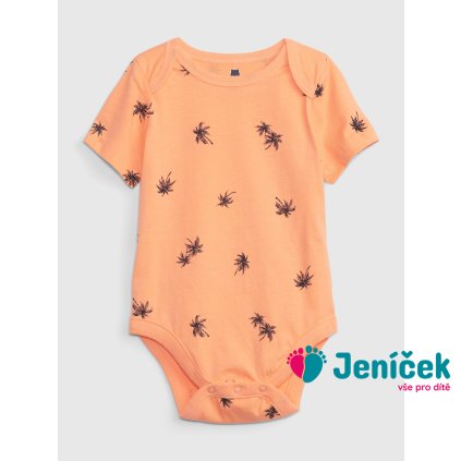 Baby vzorované body organic Oranžová