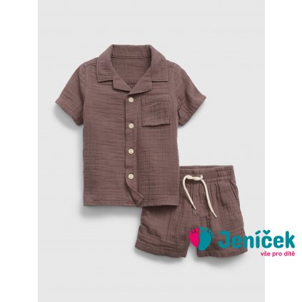 Baby outfit bavlněný set Hnědá