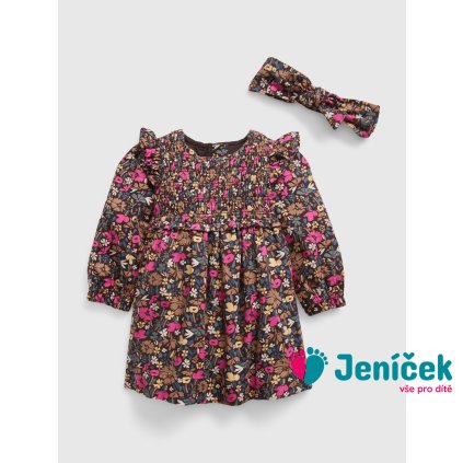 Baby šaty floral s čelenkou Barevná