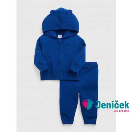 Baby pletený outfit set Tmavě modrá