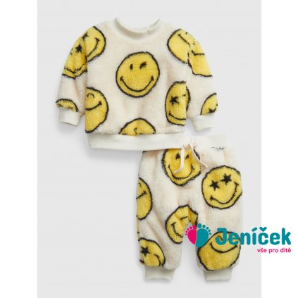 Baby plyšová souprava GAP × SmileyWorld® Béžová