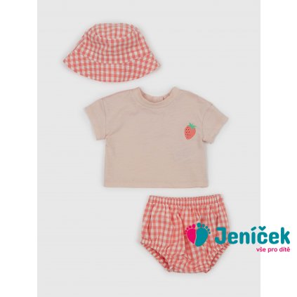 Baby pruhovaný set Růžová