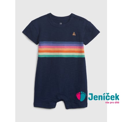 Baby pruhovaný overal Tmavě modrá