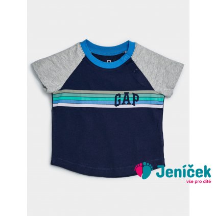 Baby tričko GAP logo raglan Tmavě modrá