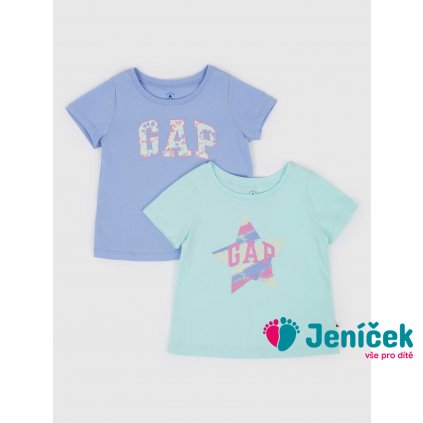 Dětská trička logo GAP, 2 ks Modrá