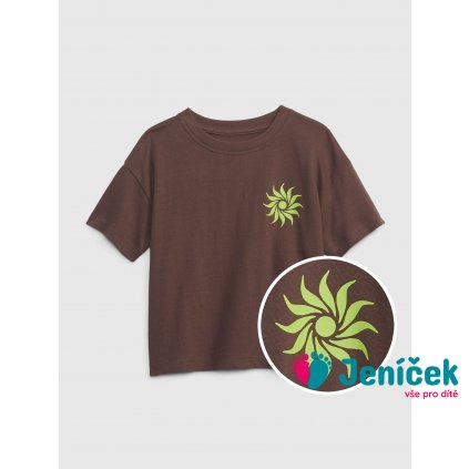 Dětské organic tričko GAP × Bailey Elder Hnědá
