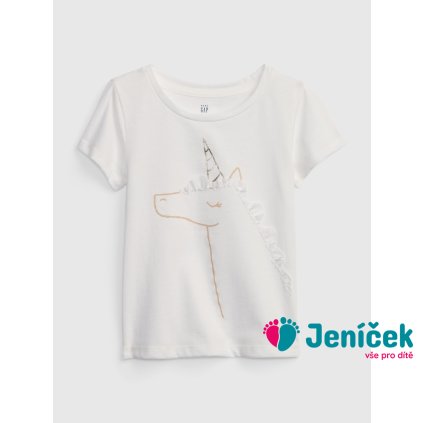 Baby tričko s jednorožcem Bílá