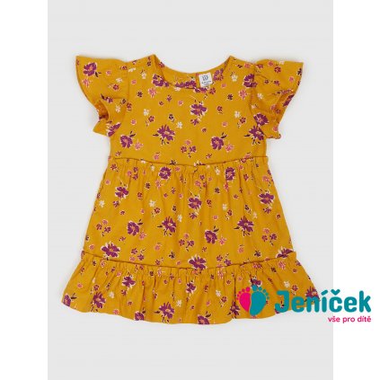 Dětské šaty s květinovým vzorem Žlutá