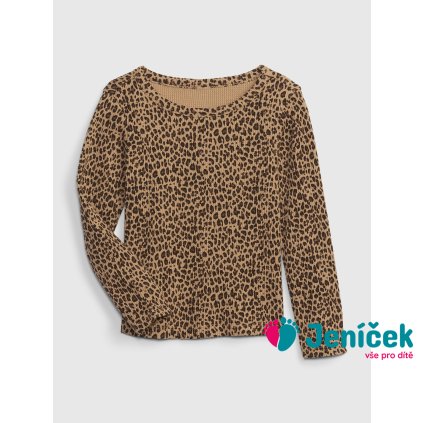 Baby tričko vzor leopard Hnědá