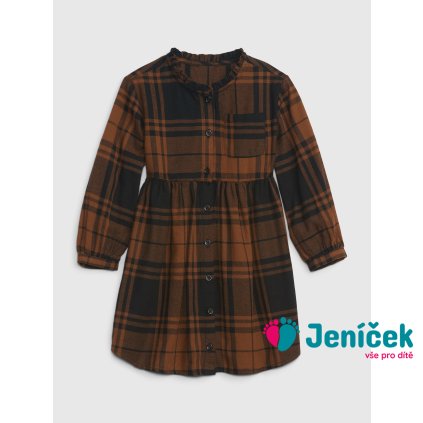 Baby kostkované šaty Hnědá