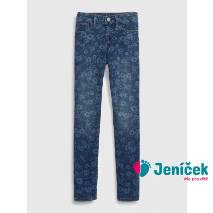 Dětské džíny skinny floral Tmavě modrá