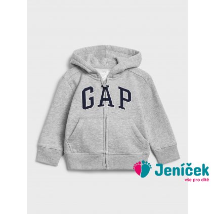 Dětská mikina GAP logo zip Šedá