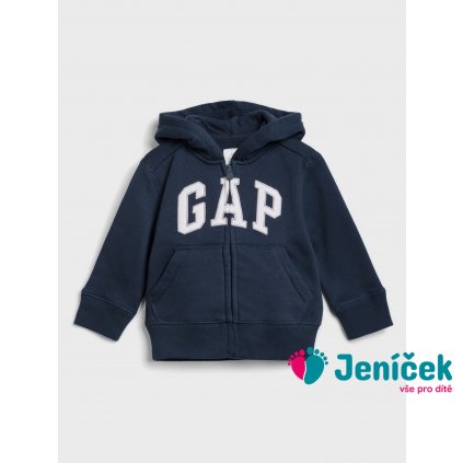 Dětská mikina GAP logo zip Tmavě modrá