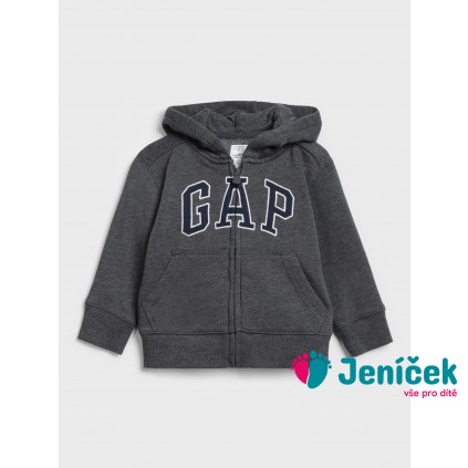 Dětská mikina GAP logo zip Šedá