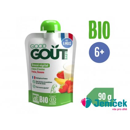 GOOD GOUT BIO Ovesný dezert s jahodou a banánem 90 g