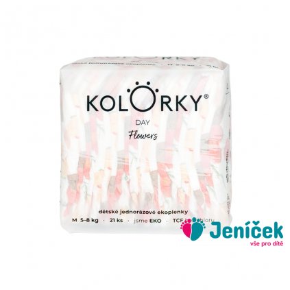 KOLORKY DAY Pleny jednorázové eko, květiny M (5-8 kg) 21 ks