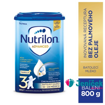 NUTRILON 3 Vanilla batolecí mléko 800 g, 12+