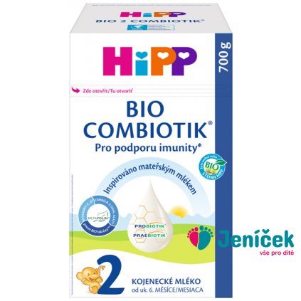 HiPP 2 BIO Combiotik pokračovací mléčná kojenecká výživa , od uk. 6. měsíce, 700 g