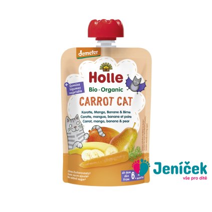 HOLLE Carrot Cat Bio pyré mrkev mango banán hruška 100 g (6+)