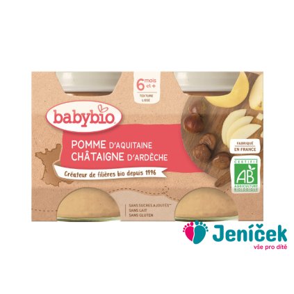 BABYBIO Jablko s kaštanovým pyré 2x 130 g