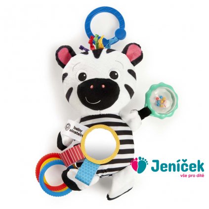 BABY EINSTEIN Hračka aktivní na C kroužku ZEN zebra 0m +