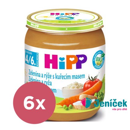 6x HiPP BIO zeleninová omáčka s rýží a kuřetem 125 g