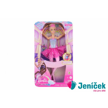 Barbie svítící magická baletka s růžovou sukní HLC25