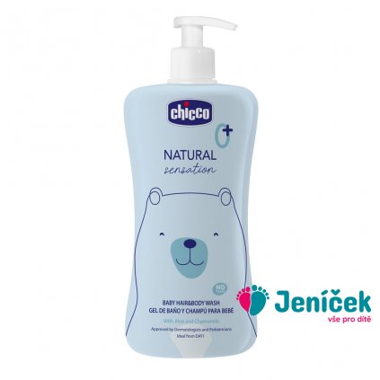 CHICCO Šampon na vlasy a tělo Natural Sensation s aloe a heřmánkem 500ml, 0m+