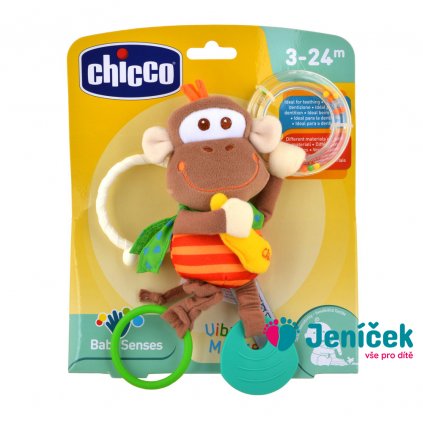 CHICCO Kousátko/chrastítko vibrující opice 3m+