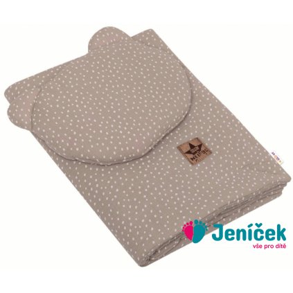 Mušelinová sada DOTS Teddy 30x35cm, 70x100cm, 2D, Baby Nellys, béžová