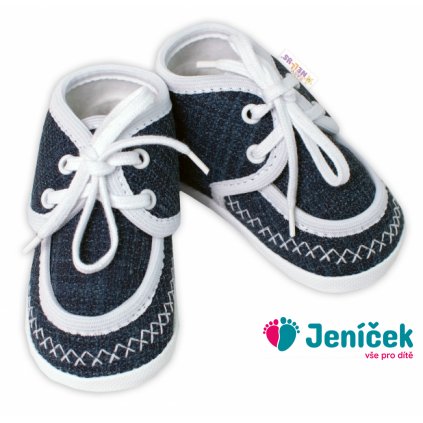 Kojenecké capáčky/botičky s obšitím, Baby Nellys, jeans