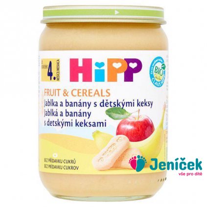 HiPP BIO Jablka a banány s dětskými keksy 190 g