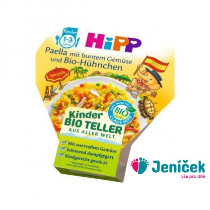 HiPP BIO Paella se zeleninou a kuřecím masem 250 g, 1+