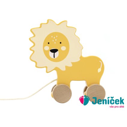 TRYCO Dřevěný tahací lvíček na šňůře