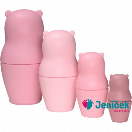 Label Label Silikonová matrioška Medvídek, Pink
