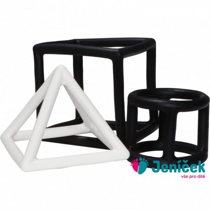 Label Label Silikonové kousátko Geometric, Black & White