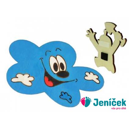 DoDo Dřevěná dekorační magnetka mráček