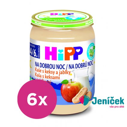 6x HiPP BIO Kaše na dobrou noc s keksy a jablky 190 g