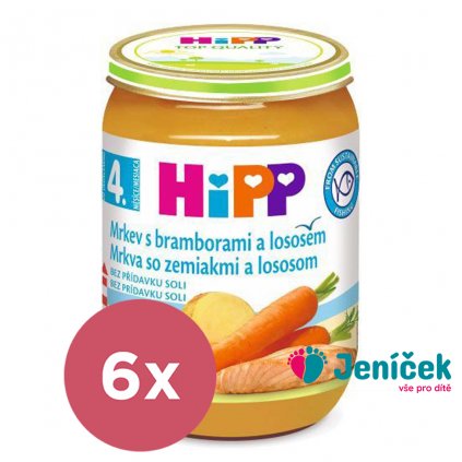 6x HiPP Mrkev s bramborami a lososem (190 g)