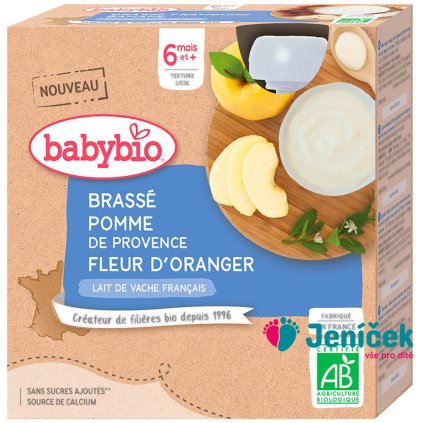 BABYBIO Brassé jablko pomerančový květ 4x 85 g